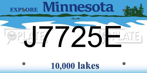 J7725E Minnesota License Plate