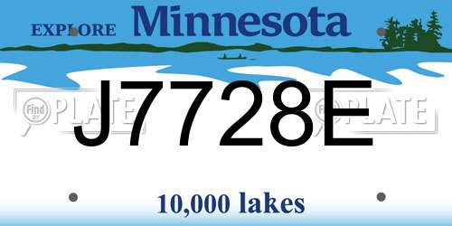 J7728E Minnesota License Plate