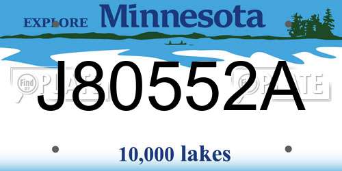 J80552A Minnesota License Plate