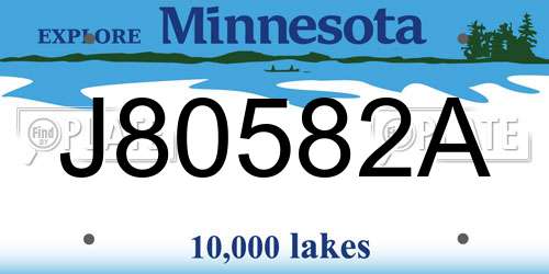 J80582A Minnesota License Plate