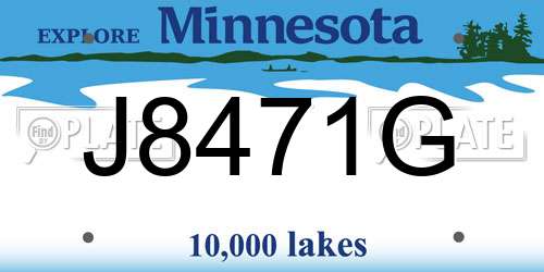 J8471G Minnesota License Plate