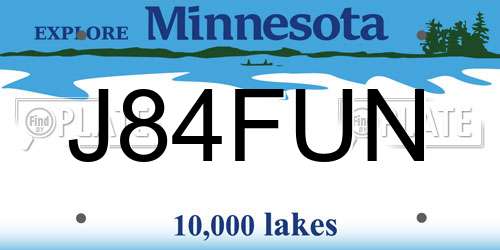 J84FUN Minnesota License Plate