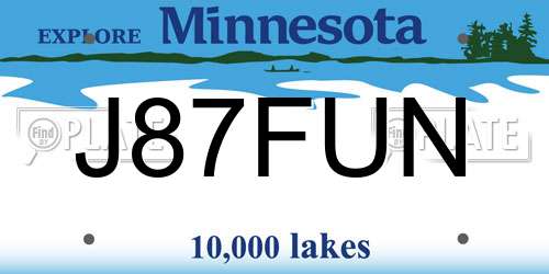 J87FUN Minnesota License Plate