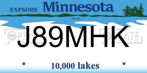 J89MHK Minnesota License Plate