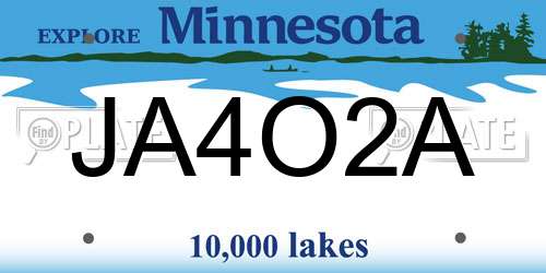 JA4O2A Minnesota License Plate