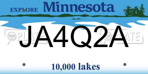 JA4Q2A Minnesota License Plate