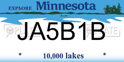 JA5B1B Minnesota License Plate