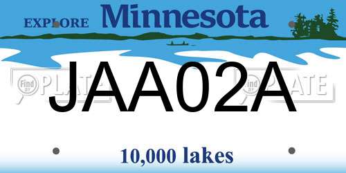 JAA02A Minnesota License Plate
