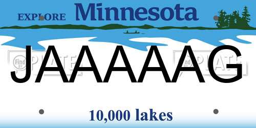 JAAAAAG Minnesota License Plate