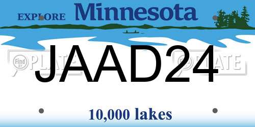 JAAD24 Minnesota License Plate