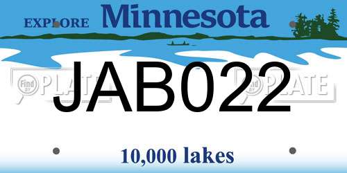 JAB022 Minnesota License Plate