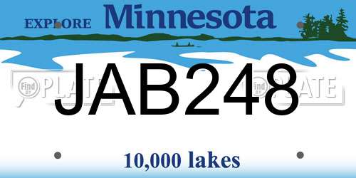 JAB248 Minnesota License Plate