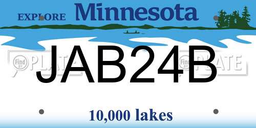 JAB24B Minnesota License Plate