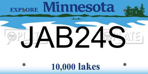 JAB24S Minnesota License Plate