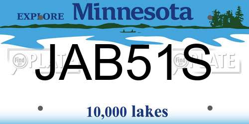 JAB51S Minnesota License Plate