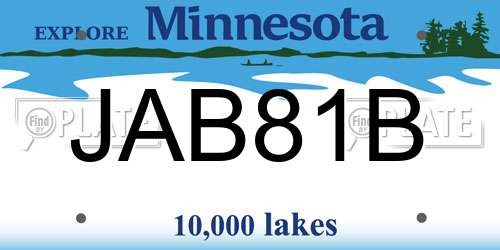 JAB81B Minnesota License Plate