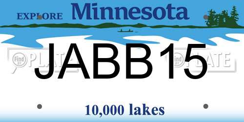 JABB15 Minnesota License Plate