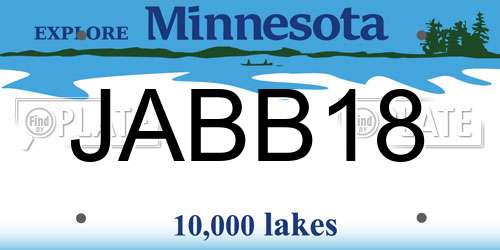 JABB18 Minnesota License Plate