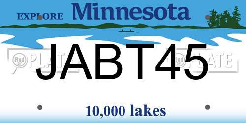 JABT45 Minnesota License Plate