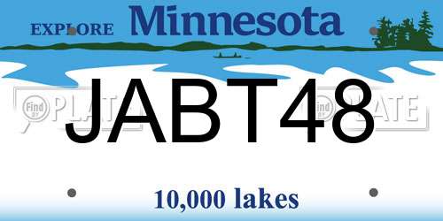 JABT48 Minnesota License Plate