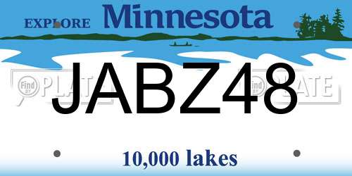 JABZ48 Minnesota License Plate