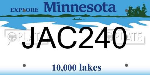 JAC240 Minnesota License Plate