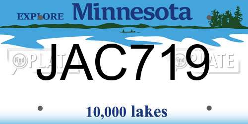 JAC719 Minnesota License Plate