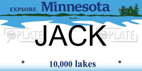 JACK Minnesota License Plate