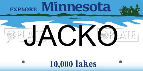 JACKO Minnesota License Plate