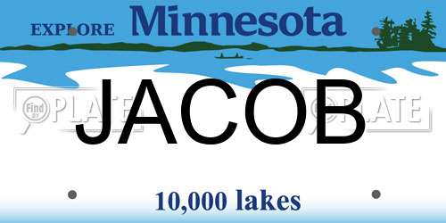 JACOB Minnesota License Plate