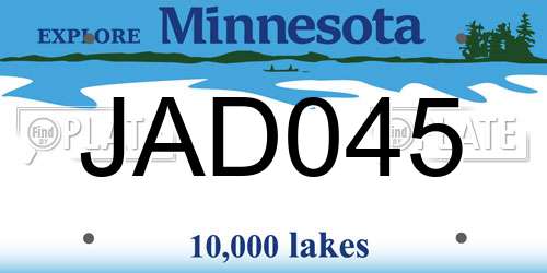 JAD045 Minnesota License Plate