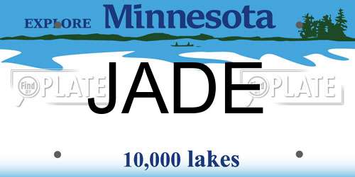 JADE Minnesota License Plate