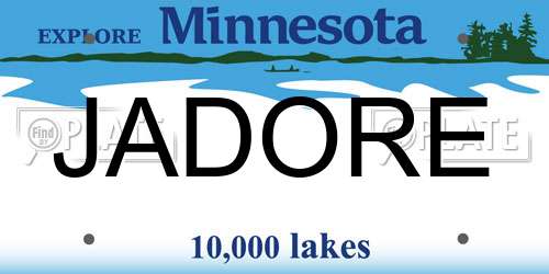 JADORE Minnesota License Plate