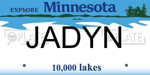 JADYN Minnesota License Plate