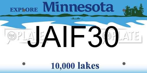 JAIF30 Minnesota License Plate