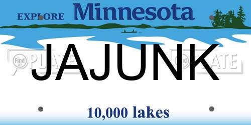 JAJUNK Minnesota License Plate