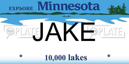 JAKE Minnesota License Plate