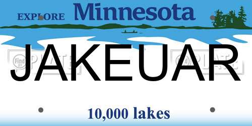 JAKEUAR Minnesota License Plate