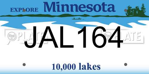 JAL164 Minnesota License Plate