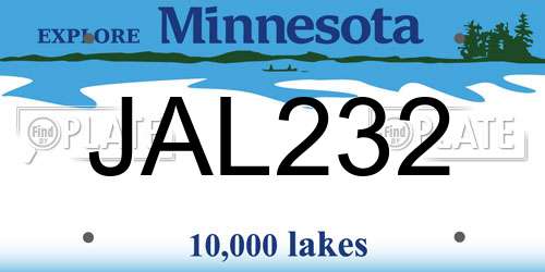 JAL232 Minnesota License Plate
