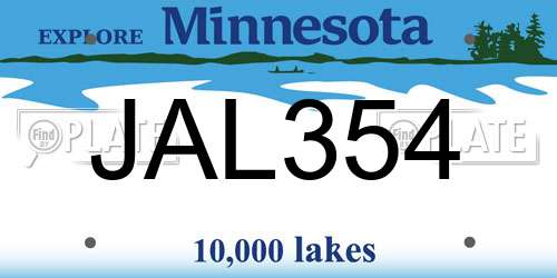 JAL354 Minnesota License Plate