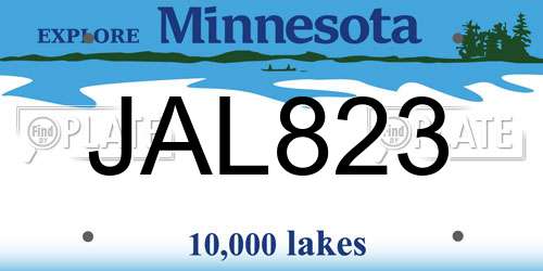 JAL823 Minnesota License Plate