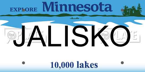 JALISKO Minnesota License Plate