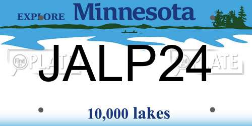 JALP24 Minnesota License Plate
