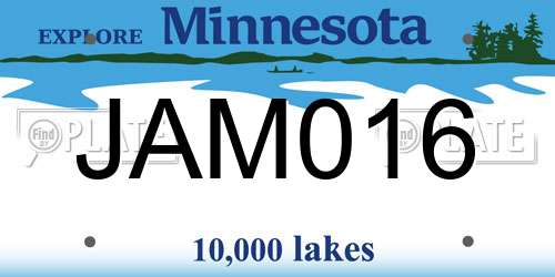 JAM016 Minnesota License Plate