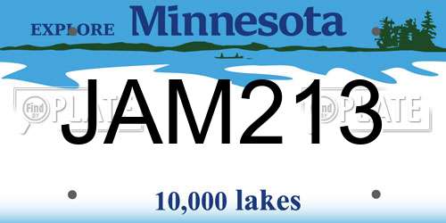 JAM213 Minnesota License Plate