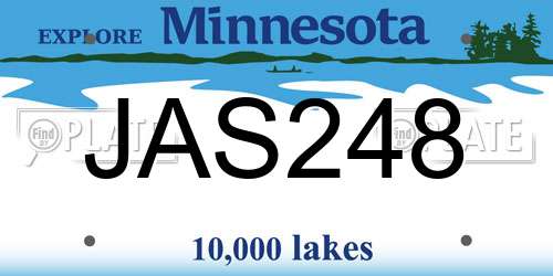 JAS248 Minnesota License Plate