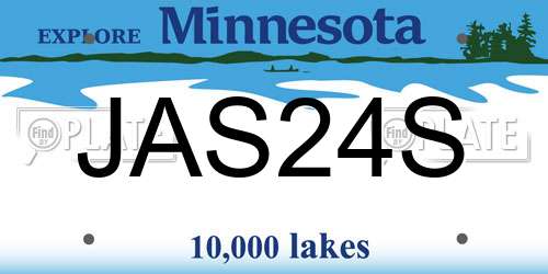 JAS24S Minnesota License Plate