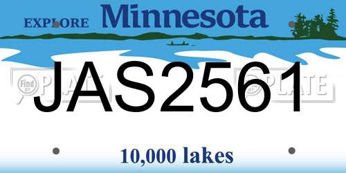 JAS2561 Minnesota License Plate