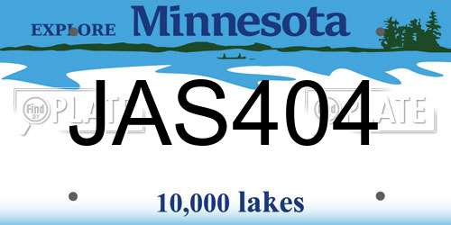 JAS404 Minnesota License Plate